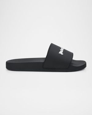 Palm Angels Apos;S Classic Logo Slide Sandals - Black