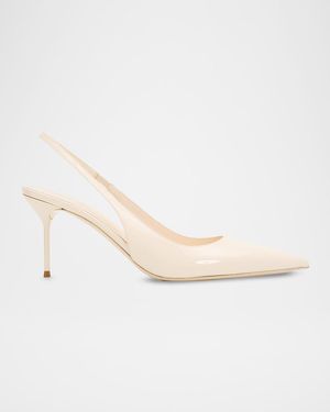 Paris Texas 70Mm Lidia Patent Leather Slingback Pumps - Natural
