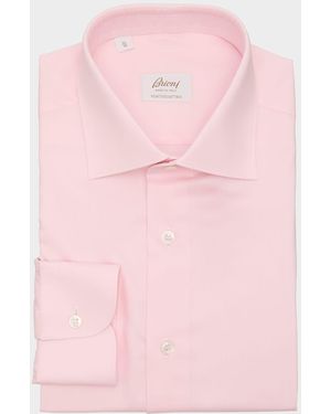Brioni Ventiquattro Cotton Twill Dress Shirt - Pink