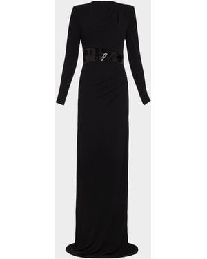Ramy Brook Samantha Sequin-Embellished Column Gown - Black