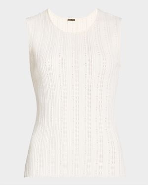 Adam Lippes Pointelle Compact Jacquard Tank Top - White