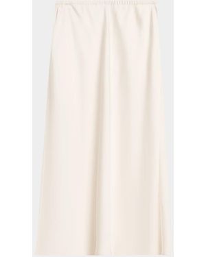 Vince Pull-On Satin Slip Skirt - White