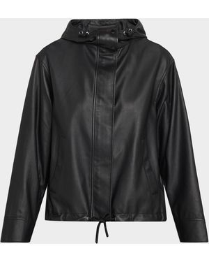 Yves Salomon Lambskin Leather Technical Jacket - Black
