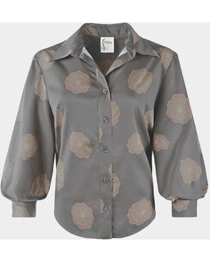Finley Cora Medallion-Print Viscose Shirt - Gray