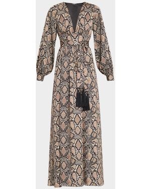 Emanuel Ungaro Ava Snakeskin-Print Maxi Dress - Multicolor