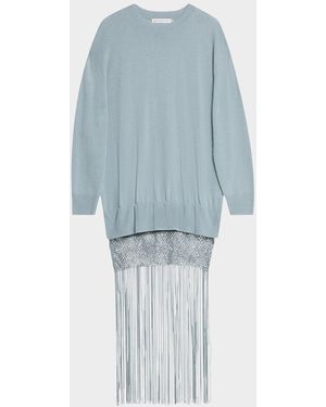 Christopher Esber Macrame Monument Maxi Sweater Dress - Blue