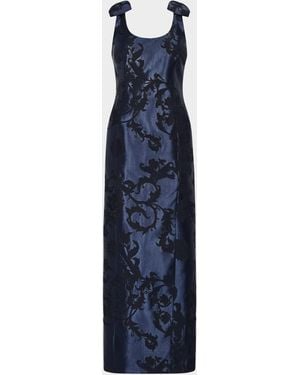 MILLY Kaelynn Floral Jacquard Dress - Blue