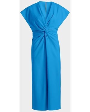 Prabal Gurung Jackie Twist-Front Midi-Dress - Blue