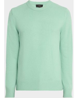 Vince Wool-Cashmere Crewneck Sweater - Green