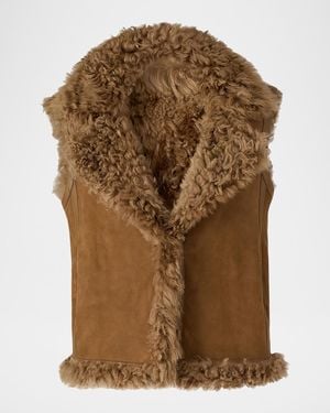 Mackage Kasia Reversible Shearling Leather Vest - Brown