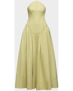 Et Ochs Camille Stretch-Cotton Strapless Maxi Dress - Yellow