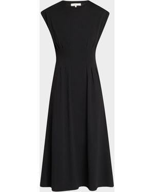 FRAME The Jersey Nipped Midi Dress - Black
