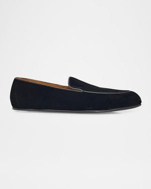 TOM FORD Boutique Apos;S Leo Leather-Trim Velvet Smoking Slippers - Blue