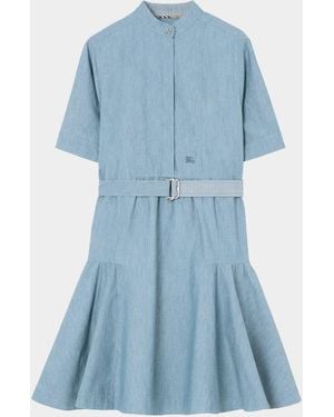 Burberry Jean Denim Belted Dress - Blue