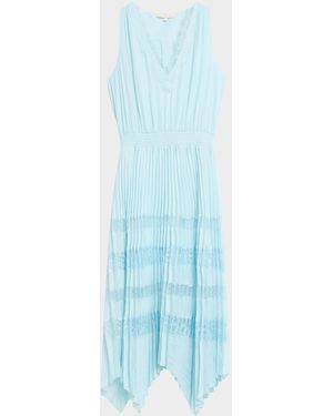 Ramy Brook Roselyn Lace-Trim Midi Dress - Blue
