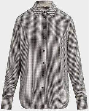 FAVORITE DAUGHTER The Boyfriend Gingham Check Cotton Shirt - Gray