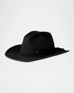 Maison Michel Austin Wool Felt Cowboy Hat - Black