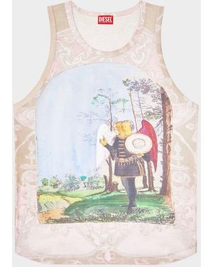 ★DIESEL★ M.Leanne Sleeveless T-Shirt Off White A169040QLAS Women's Knitted tank top with bustier-effect | White | Diesel