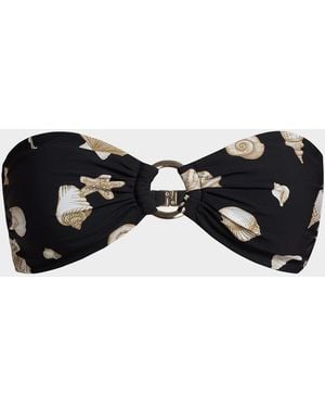 MILLY Seashell O-Ring Bikini Top - Black