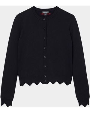 Marc Jacobs Scalloped Daisy Crewneck Cardigan - Blue