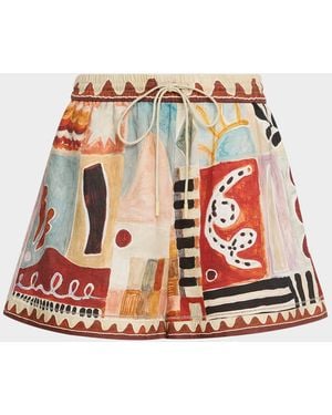 ALÉMAIS Michelle Linen Shorts - Multicolor