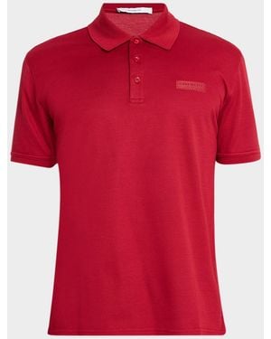 Givenchy Grosgrain Label Pique Polo Shirt - Red