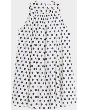 MISA Los Angles Louisa Polka-Dot Mini Dress - White