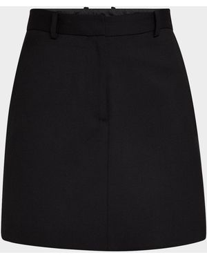 Argent A-Line Seasonless Wool Mini Skirt - Black