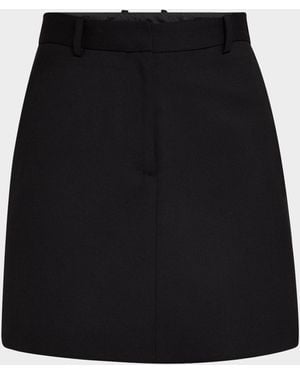 Argent A-Line Seasonless Wool Mini Skirt - Black