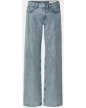 Rag & Bone Cam Embellished Straight-Leg Jeans - Blue
