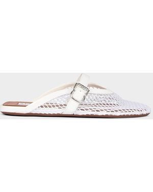 Alaïa Mesh Mary Jane Ballerina Mules - White
