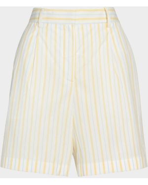 Twp Henry St. Striped Cotton Wide-Leg Shorts - White