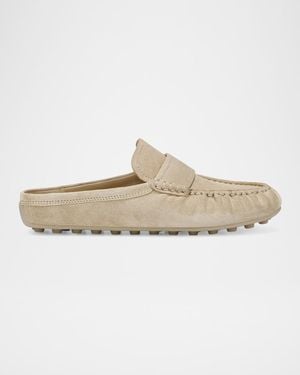 Vince Berkley Suede Driver Mules - White