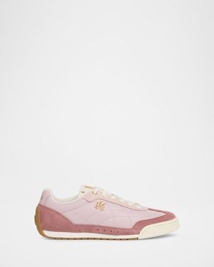 Amiri Coastline Leather And Suede Low-Top Sneakers - Pink