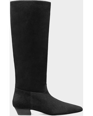 Stuart Weitzman Stassi Suede Knee-High Boots - Black