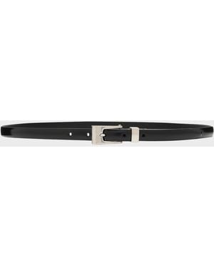 The Row Downtown Slim Leather Belt - Black