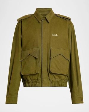 424 Logo Cotton Pilot Jacket - Green