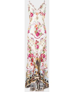 CAMILLA Torero Libertine Bias-Cut Silk Slip Dress - White