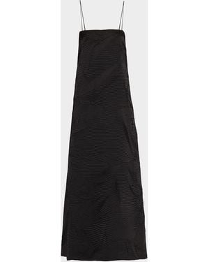 Ulla Johnson Landscape Textured Satin Maxi Dress - Black