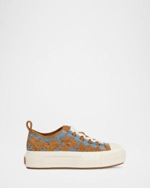 Amiri Denim Stars Court Sneakers - White