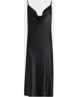 Christine Lingerie Sleeveless Cowl-neck Silk Nightgown - Black