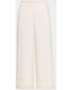 Theory Crop Pintuck Wide-Leg Pants - White