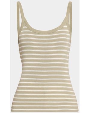Vince Striped Tank Top - Natural
