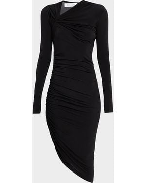 Prabal Gurung Asymmetric Twisted Shoulder Midi Dress - Blue