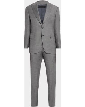 Brioni Apos;S Wool And Cashmere Sharkskin Two-Piece Suit - Gray