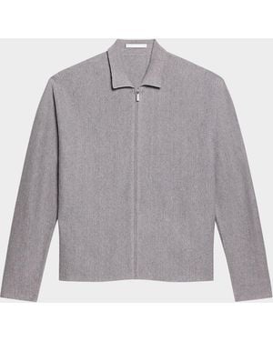 Helmut Lang Apos;S Raw-Cut Trim Full-Zip Shirt Jacket - Gray
