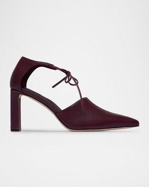 Bernardo Siena Leather Bow-Tie Pumps - Purple