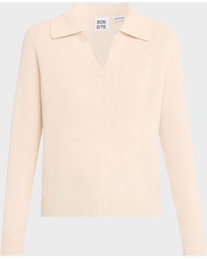 AEXAE Cashmere Polo Sweater - Natural