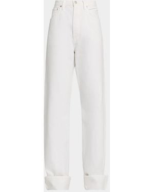Agolde Big Cuff Straight-Leg Jeans - White