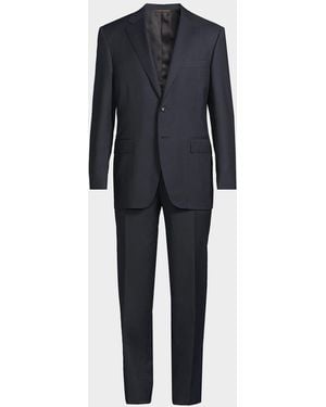 Canali Apos;S Siena Two-Button Wool Regular-Fit Suit - Blue